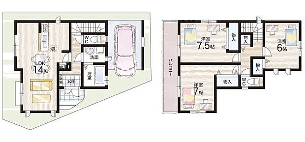 【3LDK】○富田小学校・・・徒歩5分 ○第四中学校・・・徒歩20分