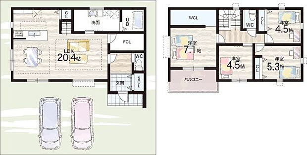 【4LDK+S(納戸)】○広陵小学校・・・徒歩2分 ○広陵中学校・・・徒歩7分