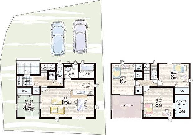 【3LDK+S(納戸)】○大原小学校・・・徒歩25分 ○甲が中学校・・・徒歩3分