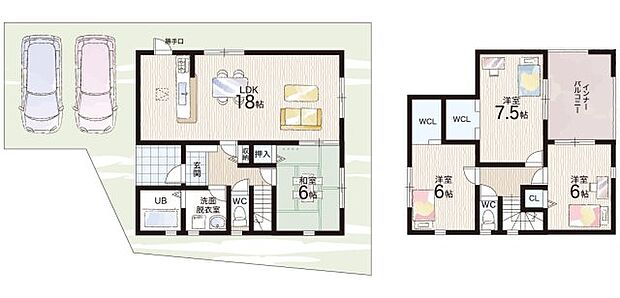 【4LDK】○三和小学校・・・徒歩15分 ○香芝中学校・・・徒歩7分