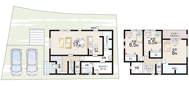 【3LDK】○東登美ヶ丘小学校・・・徒歩7分 ○登美ヶ丘北中学校・・・徒歩11分