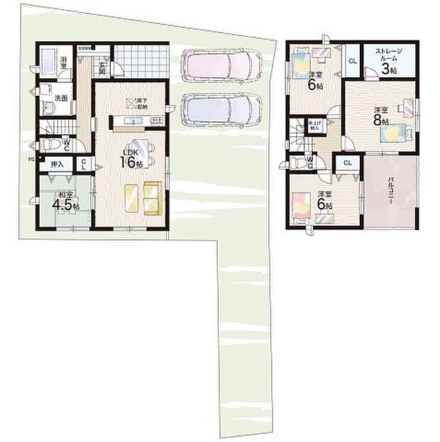 【4LDK+S(納戸)】○御園小学校・・・徒歩14分 ○玉園中学校・・・徒歩4分