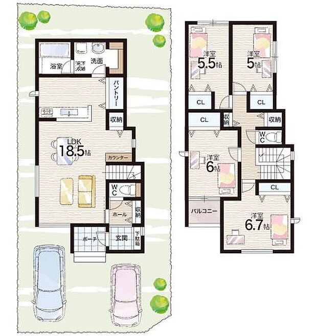 【4LDK】○鹿の子小学校・・・徒歩9分 ○北神戸中学校・・・徒歩5分