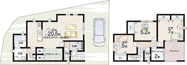 【3LDK+S(納戸)】○倉治小学校・・・徒歩8分 ○第二中学校・・・徒歩24分
