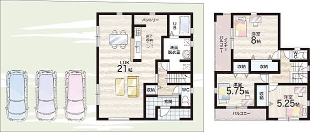 【3LDK】○下田小学校・・・徒歩5分 ○香芝中学校・・・徒歩11分