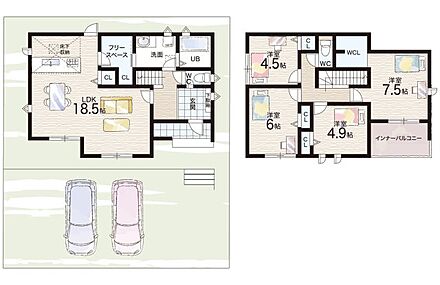○広陵小学校・・・徒歩１１分 ○広陵中学校・・・徒歩１４分 