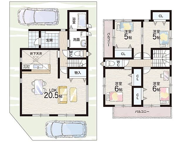 【4LDK】○広陵小学校・・・徒歩7分 ○広陵中学校・・・徒歩9分