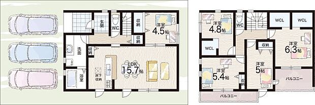 【5LDK】○加茂小学校・・・徒歩12分 ○泉川中学校・・・徒歩20分