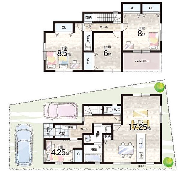 【3LDK+S(納戸)】○長野小学校・・・徒歩10分 ○長野中学校・・・徒歩11分