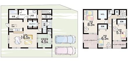 ○広陵西小学校・・・徒歩20分 ○広陵中学校・・・徒歩11分 