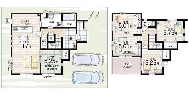 【3LDK】○佐保小学校・・・徒歩2分 ○若草中学校・・・徒歩18分
