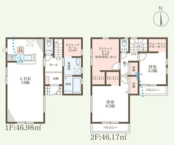 ○八田荘小学校・・・徒歩11分 ○八田荘中学校・・・徒歩12分 