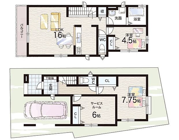 【2LDK+S(納戸)】○上ケ原南小学校・・・徒歩11分 ○上ケ原中学校・・・徒歩6分