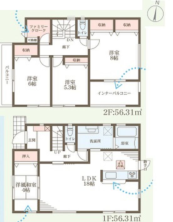 【4LDK】○相楽小学校・・・徒歩2分 ○木津中学校・・・徒歩4分