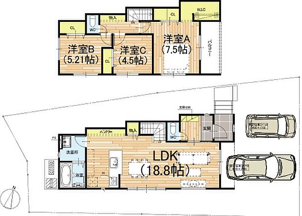 【3LDK】○北白川小学校・・・徒歩10分 ○近衛中学校・・・徒歩32分