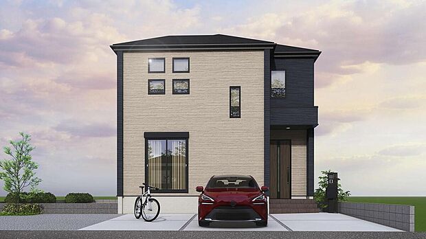 【1号棟パース】■外観、間取り、陽当たり、風通り、リビング、キッチン、駐車、スペース、眺望、街並み、周辺環境など、こちらの物件で毎日の暮らしに役立つポイント「知って納得」生活イメージを詳しく説明させて頂きます。