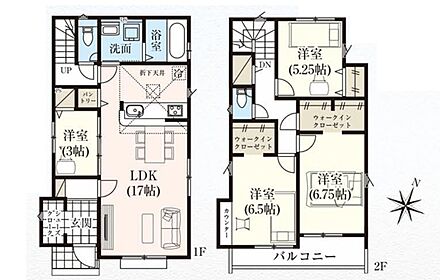 建物面積にインナーバルコニー1.24m2を含む 