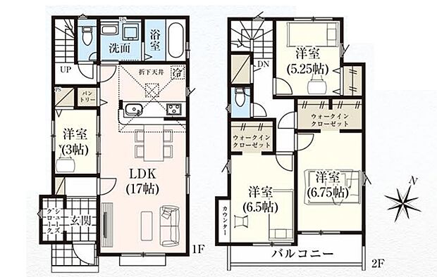 【4LDK】建物面積にインナーバルコニー1.24m2を含む