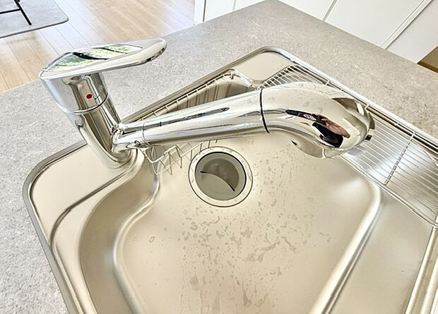 【浄水器一体型水栓】水栓一体型浄水器は、浄水カートリッジが水栓に内蔵されているのが特徴で、また浄水器ごとホースを引き出せます。