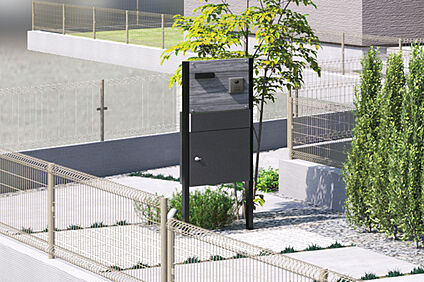 【宅配ボックス付き機能門柱】