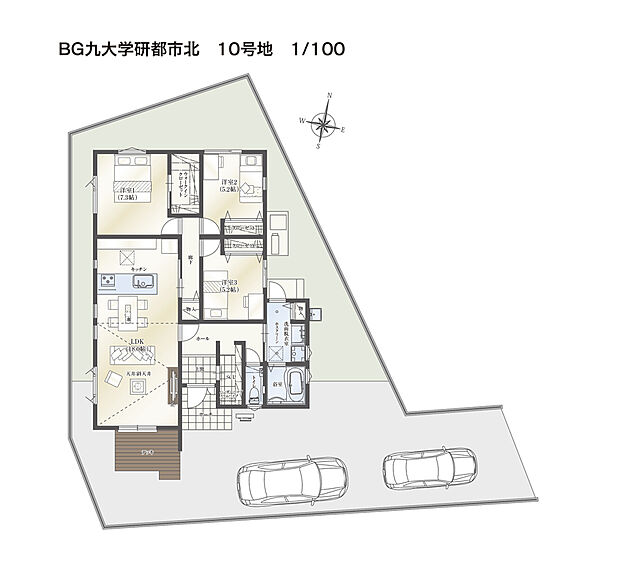 【3LDK】勾配天井のリビング・平屋の建売住宅