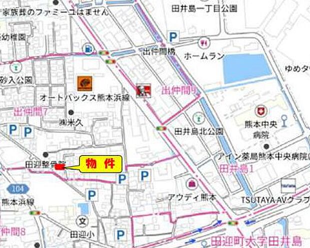 カーナビ:熊本市南区出仲間7丁目16-15付近