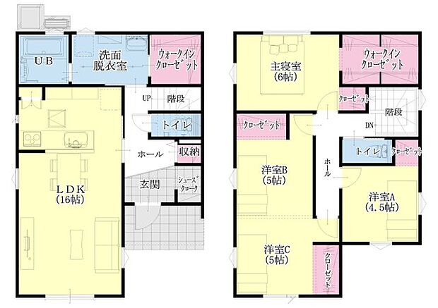 【4LDK+S(納戸)】ZEH仕様! 制震ダンパー搭載! 省令準耐火構造! 1階に広々16帖のLDK、ウォークインクローゼット 2階は洋室が4部屋と大容量可能なW.I.C 3台駐車可能です♪ 充実の標準仕様・設備もコミコミ価格の建売住宅です。 \オススメPOINT/ 全室LED照明・カーテン付き アイパッソの家は標準仕様で全居室LED照明付きです! カーテンはお引渡し前までにお好きな柄をお選びいただけます♪