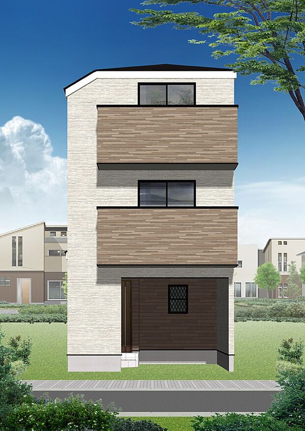 【B号棟完成イメージパース】いつまでも美しい外観を…
サイディングは16ミリ・マイクロガードを採用
汚れを雨水で洗い流すセルフクリーニング機能付き
実際の素材をショールームにて確認出来ます。