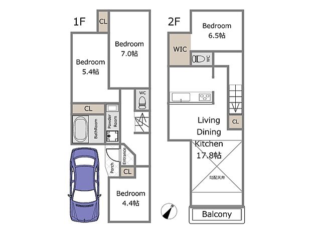 【B号棟参考プラン】B号棟参考プラン(建物込5780万円、土地面積77.90m2、建物面積91.50m2)期間限定!建物フリープランにつき、お客様のご要望をお聞かせください!