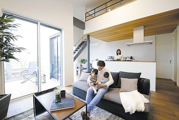 【苫編モデルハウス】約20帖のLDK。ワンフロアの特性を生かした使い勝手の良い動線は是非ご参考ください。