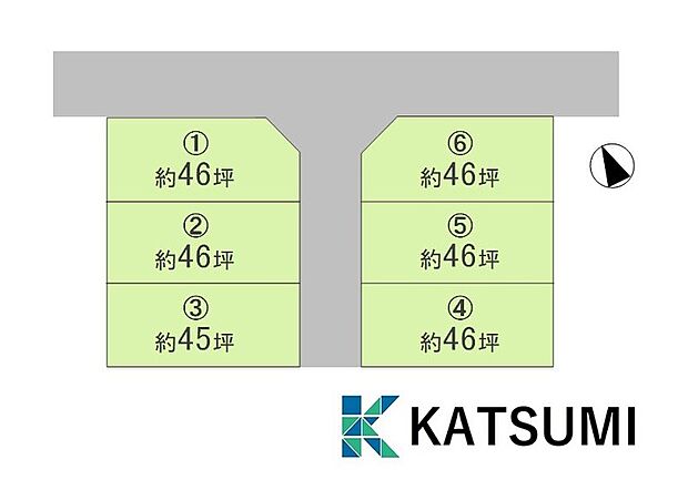 全6区画の分譲地です。資料請求や現地へのご案内は、お気軽にお問い合わせください。