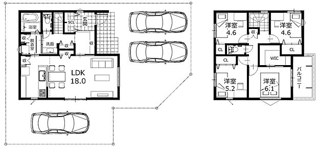 4LDK+バルコニー オール電化住宅 3台駐車可