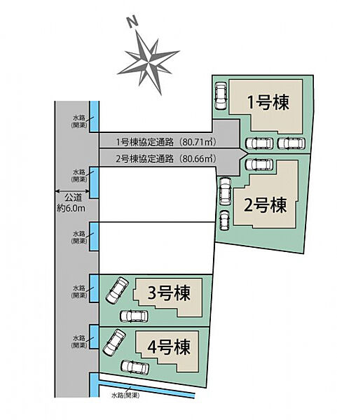 福津市津屋崎5丁目4棟　区画図