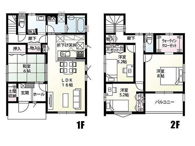 【3号棟:間取図】洗面所と脱衣所の使い分け。家族が同時に使っても気兼ねなし。リビングを通って階段を上がる設計でもあり、自然と家族が顔を合わせられる、家族想いの快適な間取りです。