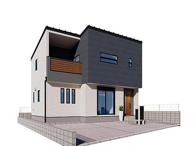 【2号棟 完成イメージ】
ナチュラルな色合いの外観色でお洒落さを主張しつつ、自然と街並みに調和します。