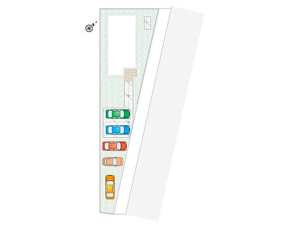 カースペース5台分! (車種による)お友達が来ても困らない自慢の駐車スペースです。