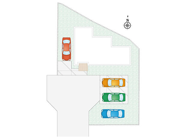【4LDK】駐車4台可能！来客時やご家族の増車の際もゆとりのあるスペースです！