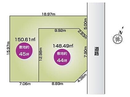 桶川市北2丁目２区画　全体図