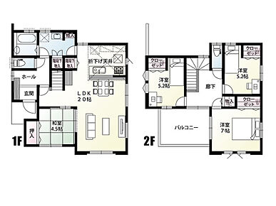 LDKに隣接する4.5帖の和室は、客間やお子様のお昼寝スペースとしても使用できる便利なお部屋です！
廊下からも出入り可能な広々としたバルコニーは、洗濯物を干すのはもちろん、イスを置いてちょっとしたリラックス空間にも♪ 