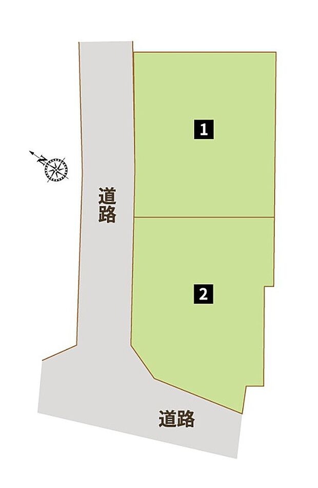 【【全体区画図】】全2区画の分譲地です！
閑静な住宅地に立地しています。