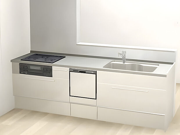 【 【キッチン:Bb(トクラス)】】美しく、強く、長く使えるトクラスオリジナルの人造大理石カウンターを採用。汚れが染み込みにくく、熱にも強いという高い性能を備えています。スムーズに調理できる収納、ハンガーアイテムつき。