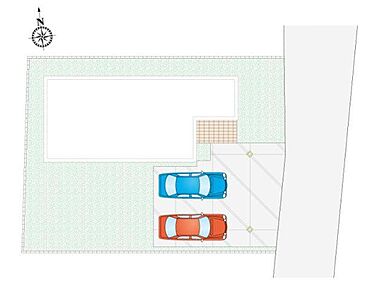 駐車スペース４台可能。不在時の荷物の受け取りに便利な、宅配ボックス搭載門柱付き。 