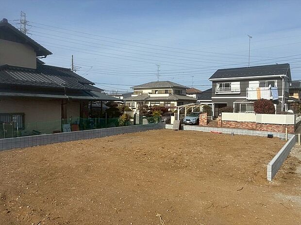 【【1号棟 現地写真】】63.44坪とゆとりある広さの敷地です!駐車4台可能です。(2026年1月撮影)