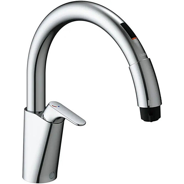 【【設備画像 タッチレス水栓】】センサー部に手をかざせば吐水・止水を行ってくれる先端タッチレスセンサー。ホース引き出しやスポット微細シャワー機能で、シンクお掃除も簡単に行うことが出来ます。
