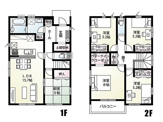 【5LDK】土地面積203.03m2には路地状敷地部分46.5m2が含まれています。