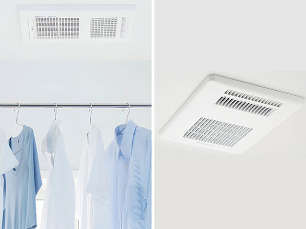 【【設備画像 浴室換気乾燥暖房機】】浴室換気乾燥暖房機付きです。換気・乾燥機能でカビ対策や雨の日の洗濯物乾燥、暖房で冬場のヒートショック対策、涼風で夏場の温度調節ができます。