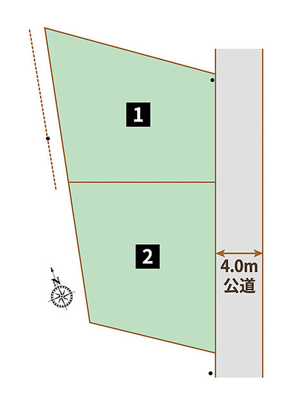 【【全体区画図】】生活環境の整った全2区画の分譲地です!家計に優しい都市ガスエリア♪
