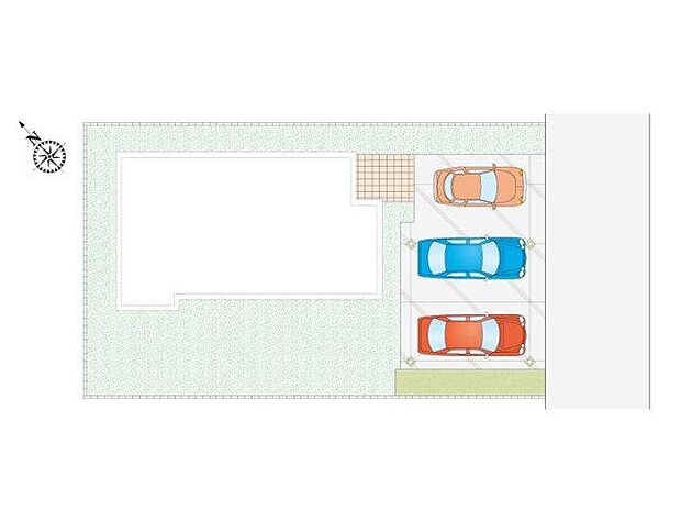 【4LDK+1S(納戸)】車3台駐車可能!不在時の荷物の受け取りに便利な、宅配ボックス搭載門柱付き!