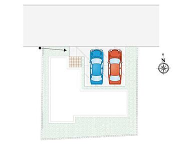 車2台並列駐車可能！　※敷地内に電柱から伸びる支線あり 