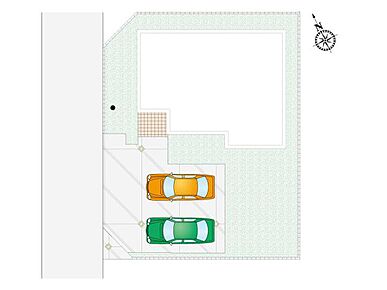 車２台駐車可能。　※敷地内に電柱あり 